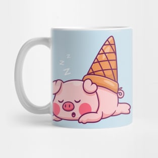 Cute Pig Ice Cream Sleeping Cartoon Mug